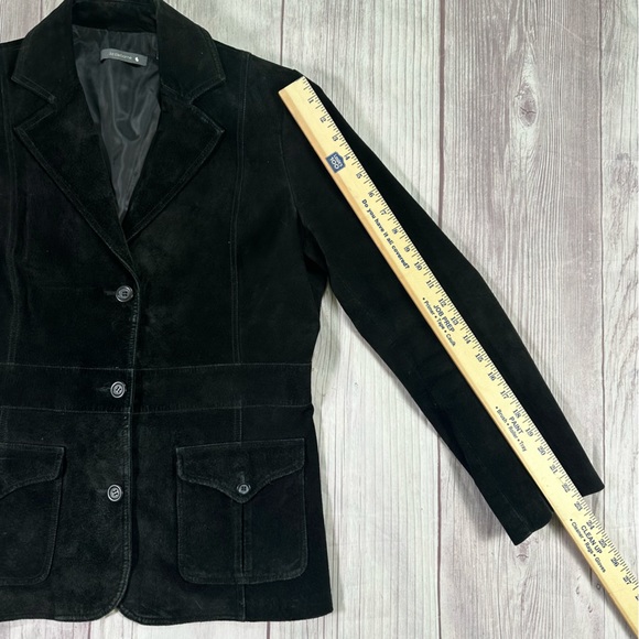 Women’s‎ Soft Black Suede Button Up Jacket by Liz Claiborne size Medium - Picture 5 of 7
